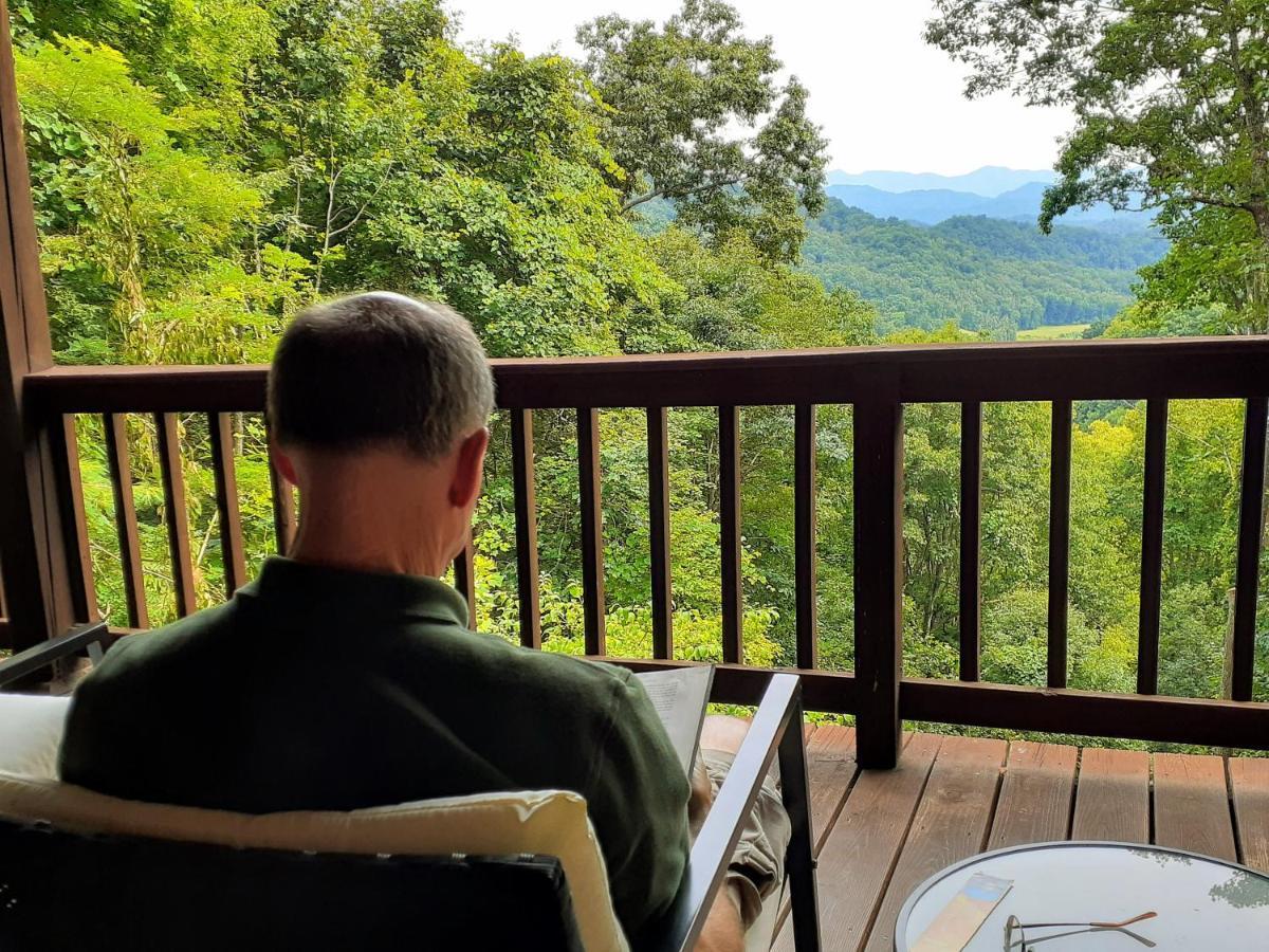 Treetops Cabin Easy To Asheville With Fast Wifi And Great View Swiss Bagian luar foto